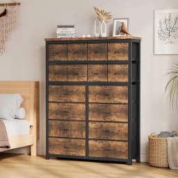 Dresser for Bedroom with 16 Drawer, Dressers & Chests of Drawers, Tall Dresser for Bedroom, Dresser Organizer with Fabric Bins