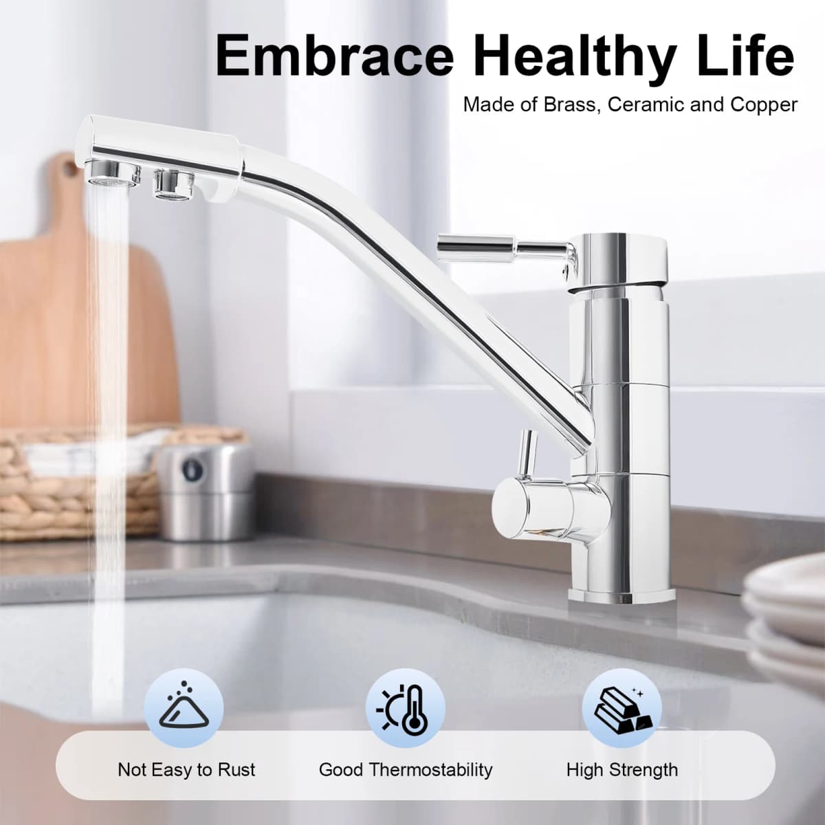 304 Stainless Steel Sink Double Open Hot and Cold Rotating Multi-function Washbasin Faucet