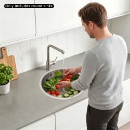 41cm Round Kitchen Sink 304 Stainless Steel, 19cm Deep Undermount Single Bowl Sink with Drain Pipe for RV Bar Cafe Home