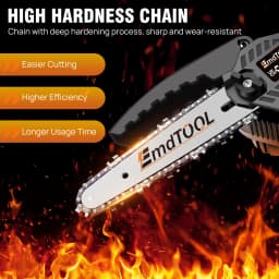 6 inch Cordless,21V Battery Powered Chain Saw for Branch Pruning with 2 Chains,for Wood Cutting Tree Trimming,Orange