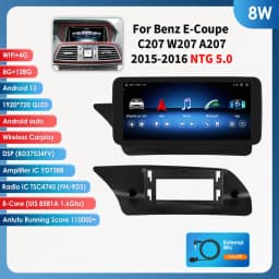 10.25"Carplay Android 13 Auto Car radio For Mercedes Benz E-Class C207 W207 A207 NTG 4.0 4.5 5.0 2-Door car intelligent system