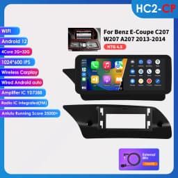 10.25"Carplay Android 13 Auto Car radio For Mercedes Benz E-Class C207 W207 A207 NTG 4.0 4.5 5.0 2-Door car intelligent system