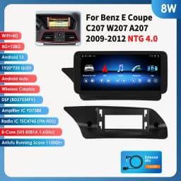 10.25"Carplay Android 13 Auto Car radio For Mercedes Benz E-Class C207 W207 A207 NTG 4.0 4.5 5.0 2-Door car intelligent system