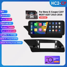 10.25"Carplay Android 13 Auto Car radio For Mercedes Benz E-Class C207 W207 A207 NTG 4.0 4.5 5.0 2-Door car intelligent system