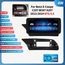 10.25"Carplay Android 13 Auto Car radio For Mercedes Benz E-Class C207 W207 A207 NTG 4.0 4.5 5.0 2-Door car intelligent system