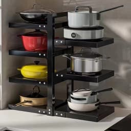 Kitchen Sink Storage Rack Stainless Steel Multi-Layer Cooker Storage Rack For Home Stovetop Cabinets Adjustable Pot Rack