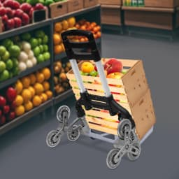 4 Small Wheels Black Folding Trolley Aluminum Alloy Wheel Frame With Cloth Bag Crystal Wheels To Carry Goods Deliveries