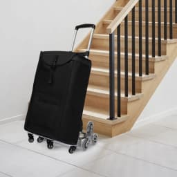 4 Small Wheels Black Folding Trolley Aluminum Alloy Wheel Frame With Cloth Bag Crystal Wheels To Carry Goods Deliveries