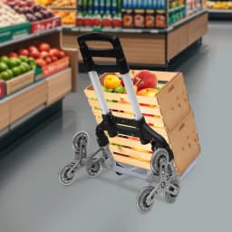 4 Small Wheels Black Folding Trolley Aluminum Alloy Wheel Frame With Cloth Bag Crystal Wheels To Carry Goods Deliveries