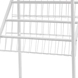 4 Tier Bookcase Multi-Purpose Organiser with Flip-Top Door Storage Shelf with Adjustable Feet and Universal Wheels 55*28*120 cm