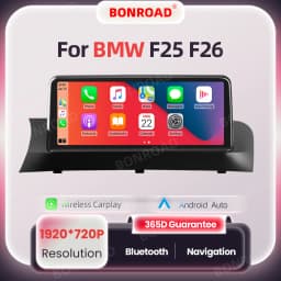 BONROAD Wireless Carplay Android Auto For BMW X3 F25 X4 F26 Multimedia Player Car Radio Bluetooth GPS Navigation Touch Screen