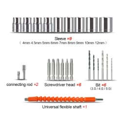 Kamolee 13MM Brushless Electric Impact Drill Set, including Accessories, Cordless Screwdriver, Lithium Battery Hand Drill