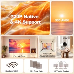 Magcubic Camping Projector 4K HY300Ultra Portable Projector Speaker 300ANSI Outdoor BT5.4 For Theater Movie