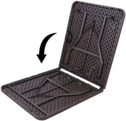 Outdoor Furniture Set Foldable Table and 2 Benches for Camping Patio Dining Table 180cm, HDPE Panel, Waterproof, w/ Steel Frame