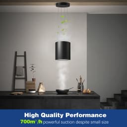 SNDOAS Recirculation 35 cm with 700 m³/h Suction 3 Power Level with Carbon Filter LED Bulb Island Hood Extractor Hood