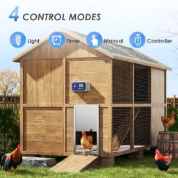 Auto Chicken Control Box,LED Display Chicken Door Control Box with Remote Control and Timer,4kg Traction(without door)