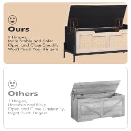 Farmhouse Entryway Bench with Storage, Home Ottoman with Padded Seat Cushion, End of Bed Bench for Bedroom Entryway