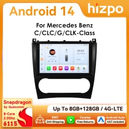 9" Hizpo 2Din Android Auto Car Radio for Mercedes Benz C-Class CLK W203 W209 S203 A209 W168 GPS DSP 4G CarPlay Snapdragon 6115