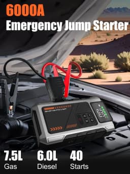 Eigotrav 6000A Jump Starter Power 150PSI Air Pump Car Battery Emergency Booster Starting Device Car Jump Starter