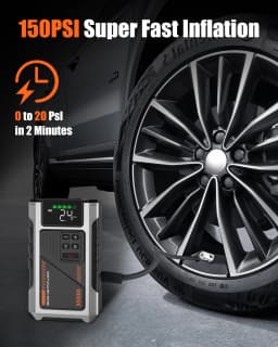 Eigotrav 6000A Jump Starter Power 150PSI Air Pump Car Battery Emergency Booster Starting Device Car Jump Starter