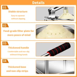 Manual Orange Squeezer 304 Stainless Steel Food Grade Minimalist Compact Ergonomic EVA Handle