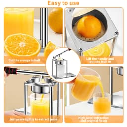 Manual Orange Squeezer 304 Stainless Steel Food Grade Minimalist Compact Ergonomic EVA Handle