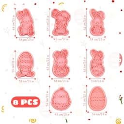 8 Stück Ausstechförmchen Ostern,Kunststoff Ausstechformen,Oster Ausstecher Set, Kunststoff lätzchen