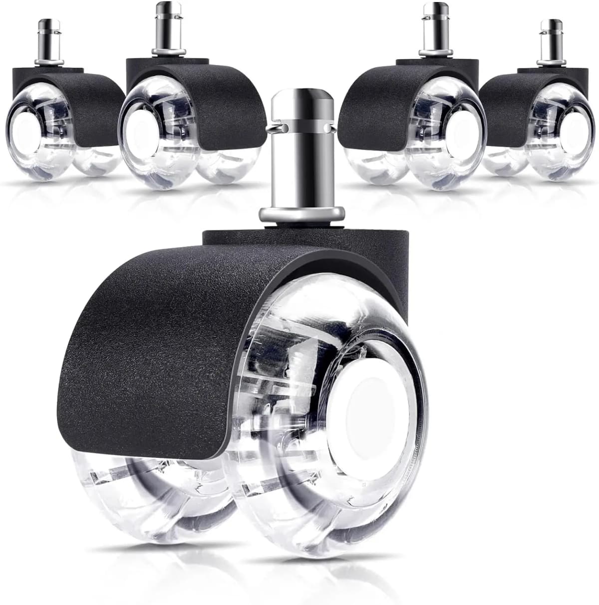 5PCS Office Chair Wheels for Parquet Wheels for Office Chair Universal Mute Wheel Office Chair Caster Silent and Safe