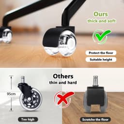 5PCS Office Chair Wheels for Parquet Wheels for Office Chair Universal Mute Wheel Office Chair Caster Silent and Safe