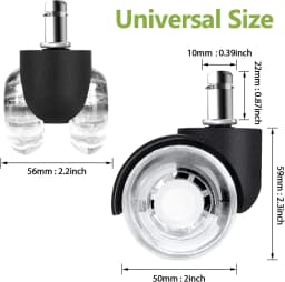 5PCS Office Chair Wheels for Parquet Wheels for Office Chair Universal Mute Wheel Office Chair Caster Silent and Safe