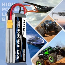 HRB 6S Lipo Battery 22.2v 5000mah Drone Battery 120C With XT90 Connector for RC Car Monster 550E 700E RC helicopter RC Boat