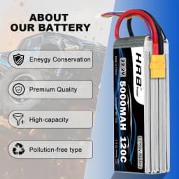 HRB 6S Lipo Battery 22.2v 5000mah Drone Battery 120C With XT90 Connector for RC Car Monster 550E 700E RC helicopter RC Boat