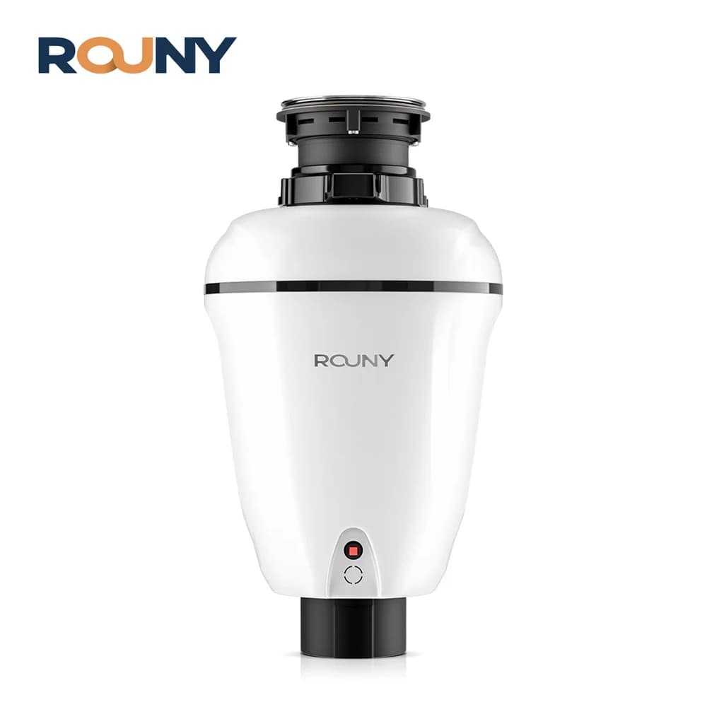 ROUNY Continuous Feed Garbage Disposal with Bladeless, 3/4HP Food Waste Disposer with Stainless Steel Grinding System,White