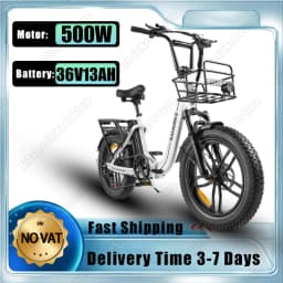 E-bike 500W Powerful Motor 36V13AH Lithium Battery Electric Bike Adult Folding 20*4 Inch Fat Tire All Terrain Electric Bicycle