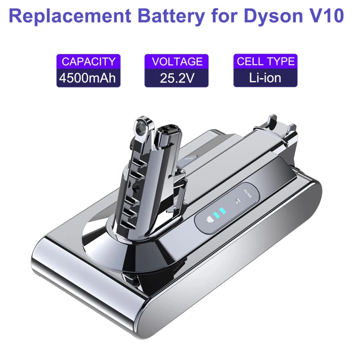 Battery for vacuum cleaner Dyson V10 / SV12 / Animal V10 / Absolute 969352-02 206340 25.2 V Li-Ion (4500 mAh)