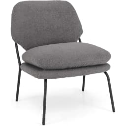 Dining Room Chair, Accent Chair with Teddy Fleece Cover, Seat Height 48 cm, Living Room Chair,Maximum Load 145 kg, Grey