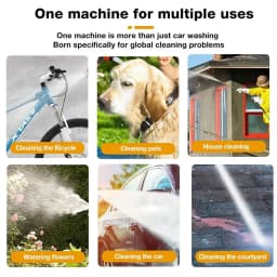 1500W Cordless High Pressure Washer Spray Water Gun Car Wash Pressure Water Cleaning Machine 40-50Bar with Rechargeable Battery