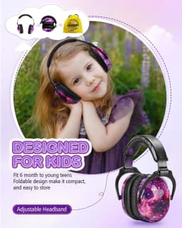 ZOHAN Kids Ear Protection Earmuffs Noise Reduction Headset for Autism Toddler Study Defenders Sleep Soundproof Cover Gift 2 Pack