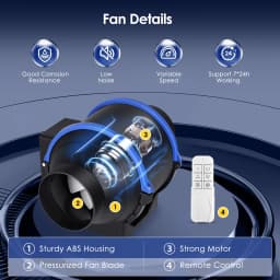 150mm Pipe Exhaust Fan Inline Duct Fan Extractor Low Noise Air Ventilator Bathroom Toilet Wall Fan Duct Fan