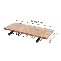 Wall-Mounted Wine Rack with Spacious Storage, Durable Pine Wood and Iron Construction, Stylish Black and Wood Design