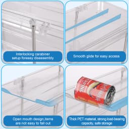 Free Combination Can Storage Rack, 3-Layer Stackable Refrigerator Canned Beer Drinks Storage Rack Automatic Rolling