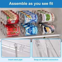 Free Combination Can Storage Rack, 3-Layer Stackable Refrigerator Canned Beer Drinks Storage Rack Automatic Rolling