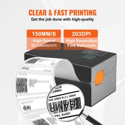 SucceBuy 300DPI Thermal Label Printer Bluetooth & Automatic Label Recognition Support Windows/Android for 4x6 Mailing Packages
