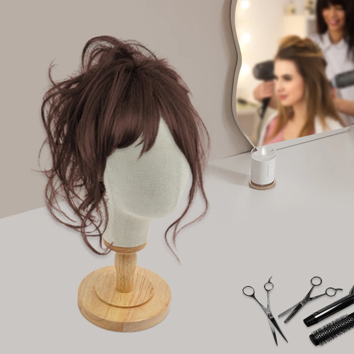 Wig Head Stand Mannequin Head for Hats Model Head for Wigs&Hats Wig Stand Holder