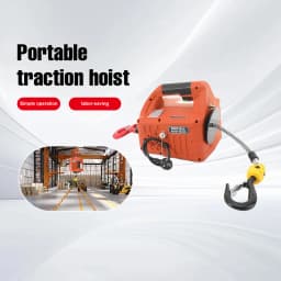Portable Electric Hoist 1500W Wireless Remote Control Winch Crane Machine Hook Pulley System 500kg Capacity with Remote Control