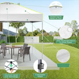 3x3m Pop Up Foldable Party Tent with 4 Sidewalls UV Protection Garden Gazebo with Mesh Ventilation Opening for Camping Steel Frame