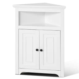 SucceBuy 32"/64"/68" Corner Storage Cabinet w/ Shelves Freestanding Corner Cabinet for Living Room Kitchen Laundry Room Bathroom