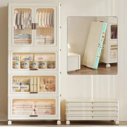 1 Piece Plastic Simple Wardrobe Free Installation Storage Cabinet Wardrobe Multifunctional Dustproof Clothes Storage Cabinet