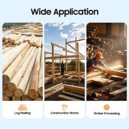 Log Debarker Chainsaw Attachment Wood Debarking Peeler Tool with Grooving Notcher Multi-Use Steel Peeler for Farm Forestry