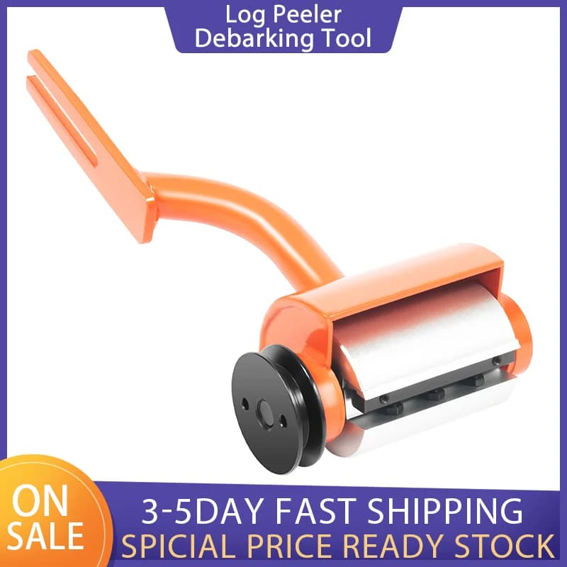 Log Debarker Chainsaw Attachment Wood Debarking Peeler Tool with Grooving Notcher Multi-Use Steel Peeler for Farm Forestry